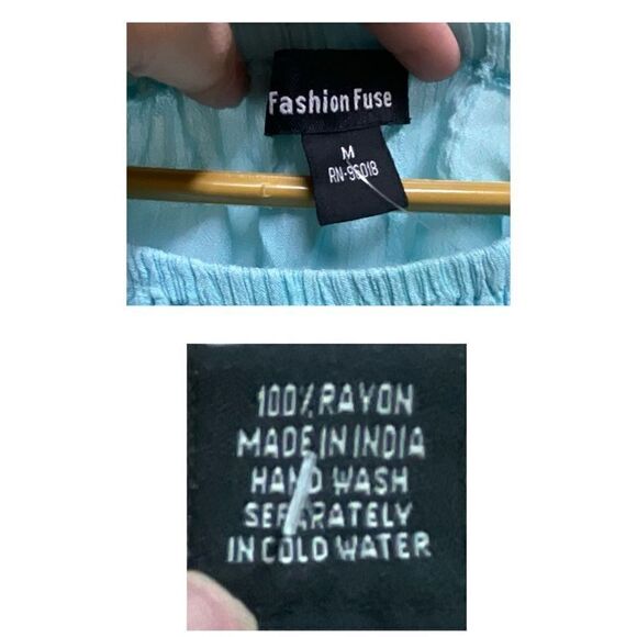 Fashion Fuse Aqua Off-Shoulder Sheer Dress Cover Up Women Size Medium - Picture 3 of 3